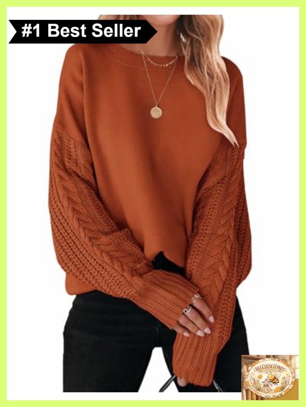 Cable Knit Oversized Tunic Sweater Drop Shoulder Pullover
